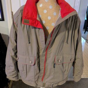 VTG 90's women's IZZI winter jacket orange/tan , size-large